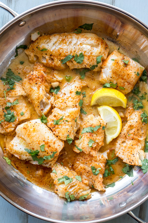 Buttered Cod in Skillet