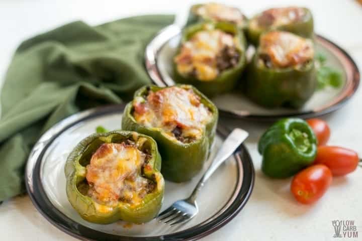Stuffed Peppers Topped with Cheese