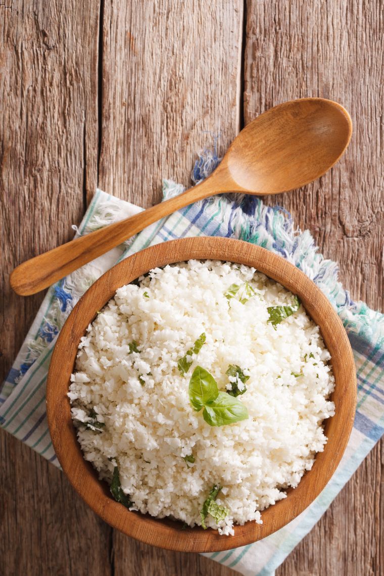 cauliflower rice in a bowl