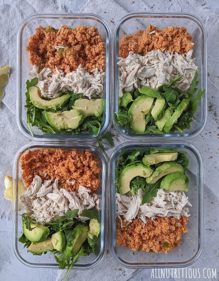 Mexican Meal Prep Bowls with Cauliflower Rice - All Nutritious