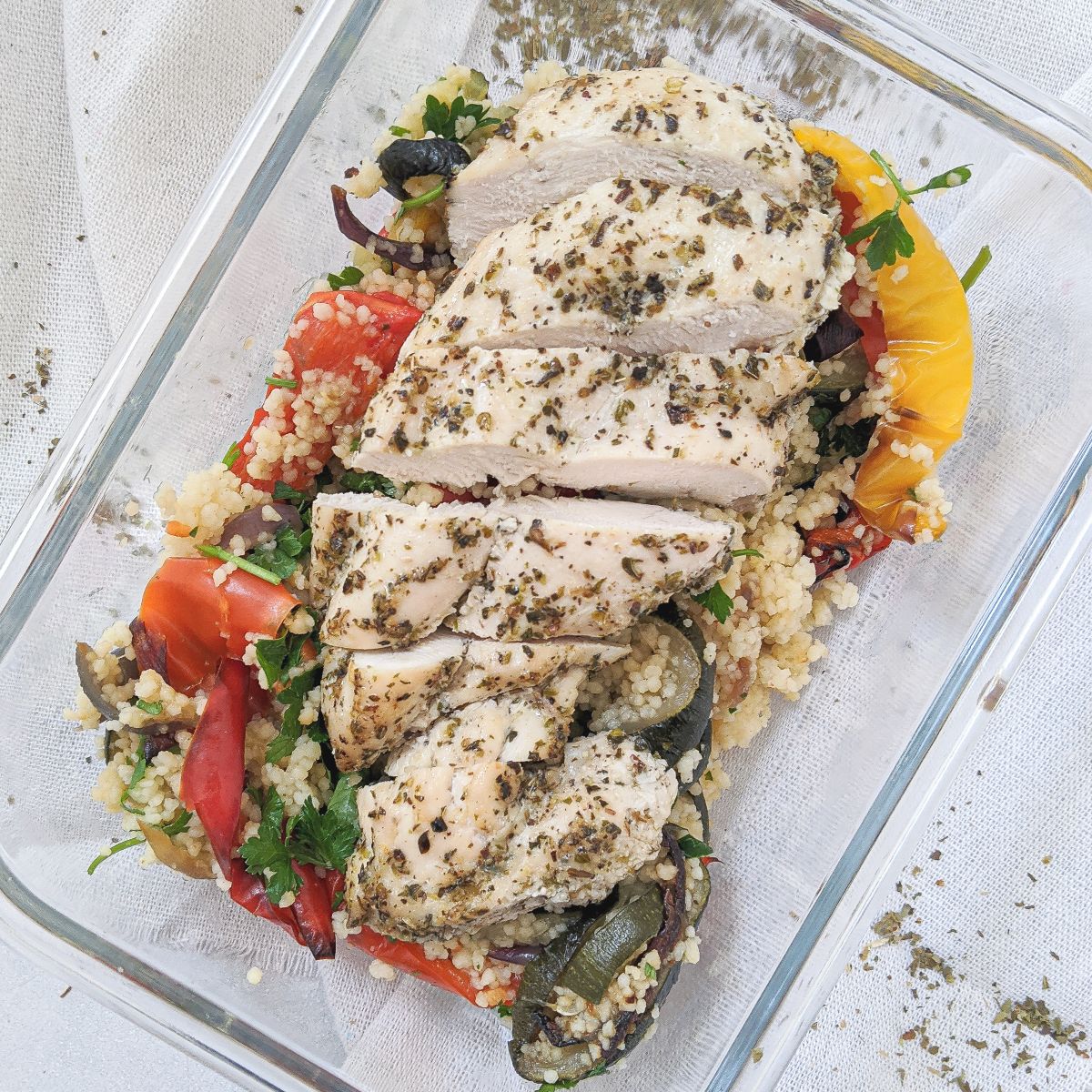 Baked Herb Chicken Breasts with Couscous Meal Prep All Nutritious