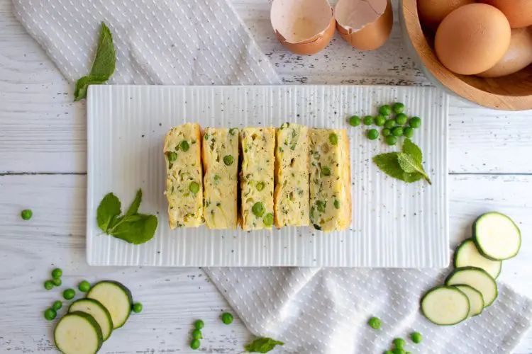 Zucchini, Pea and Ricotta Slice