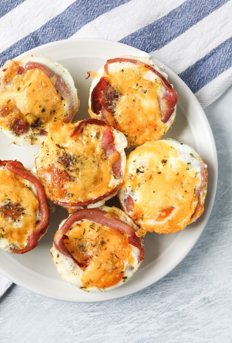plate of bacon egg cups