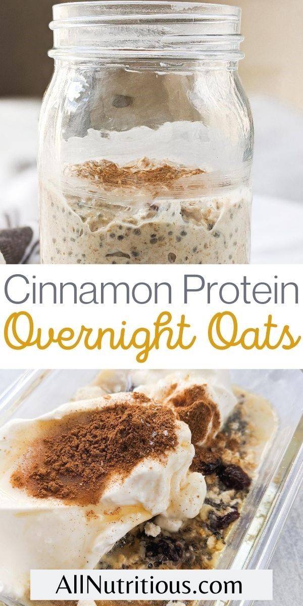 protein overnight oats with cinnamon pin