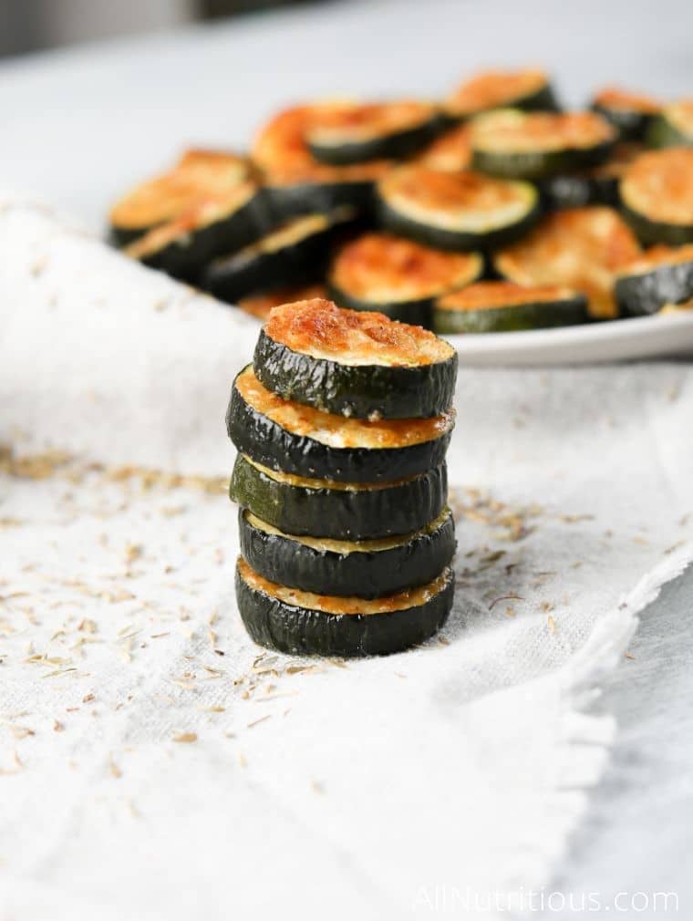 stacked zucchini bites with parmesan