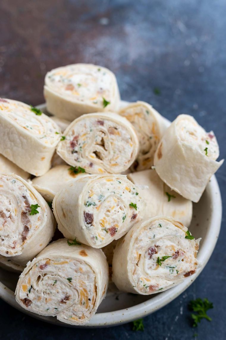 Turkey Bacon Ranch Cream Cheese Pinwheels