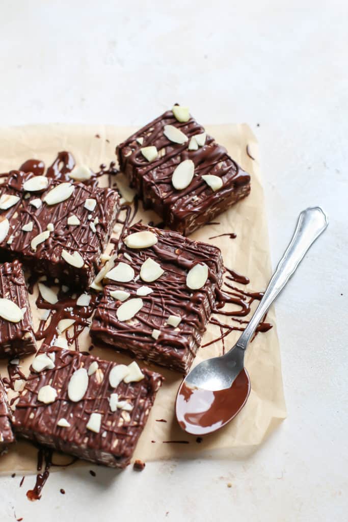 Chocolate Almond Butter Oat Protein Bars