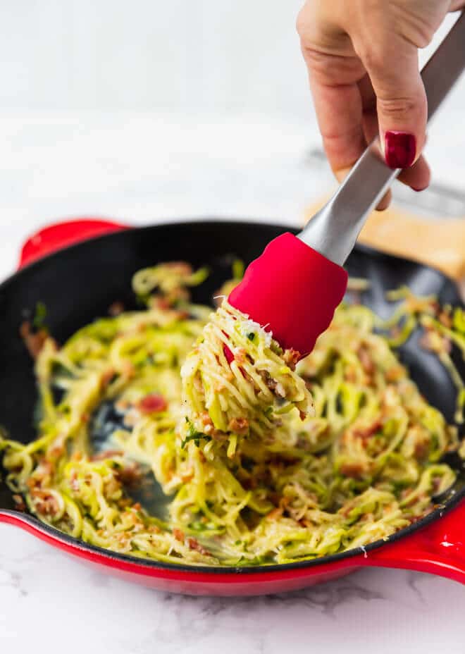 Low Carb Zucchini Carbonara