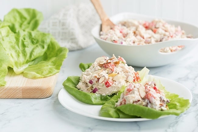 Greek Chicken Salad Lettuce Wraps