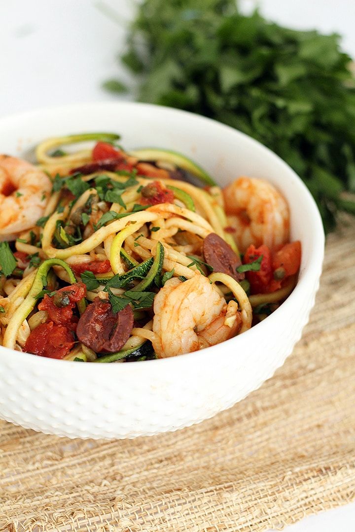 Shrimp Zucchini Pasta Puttanesca