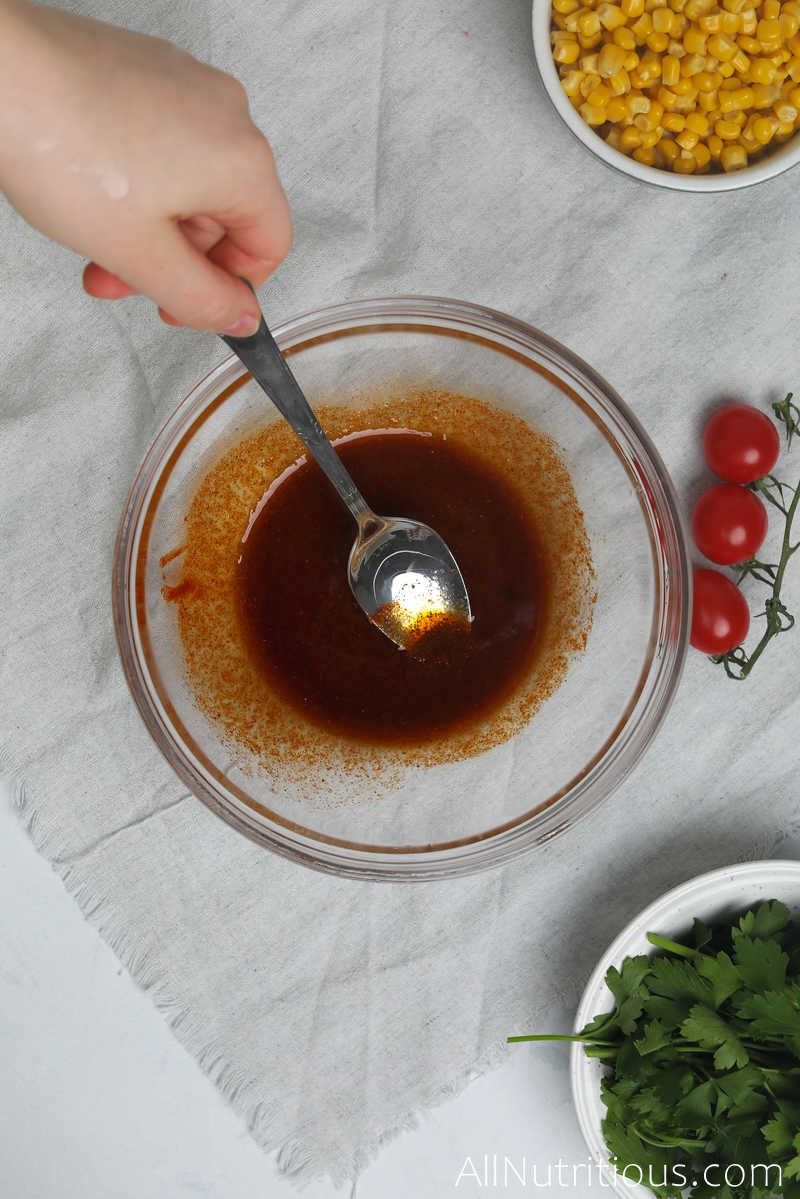 marinade in bowl with spoon
