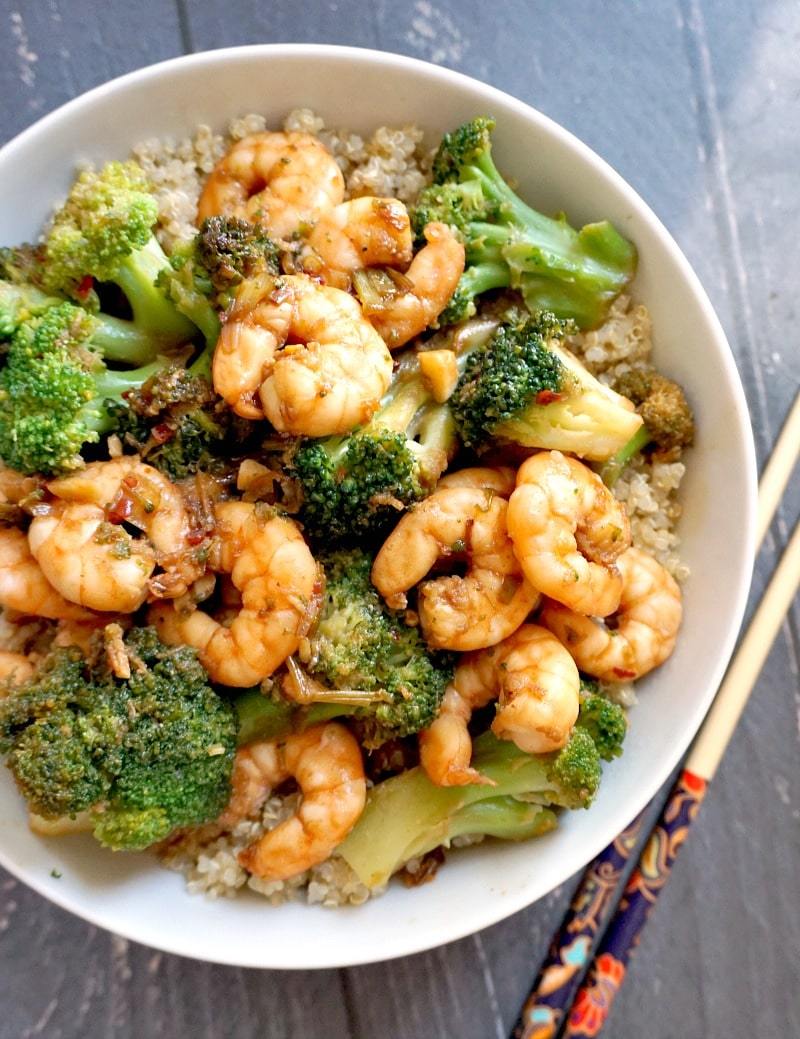 Healthy Honey Garlic Shrimp & Broccoli