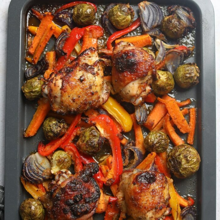 Sheet Pan Chicken Thighs with Garlic and Honey - All Nutritious