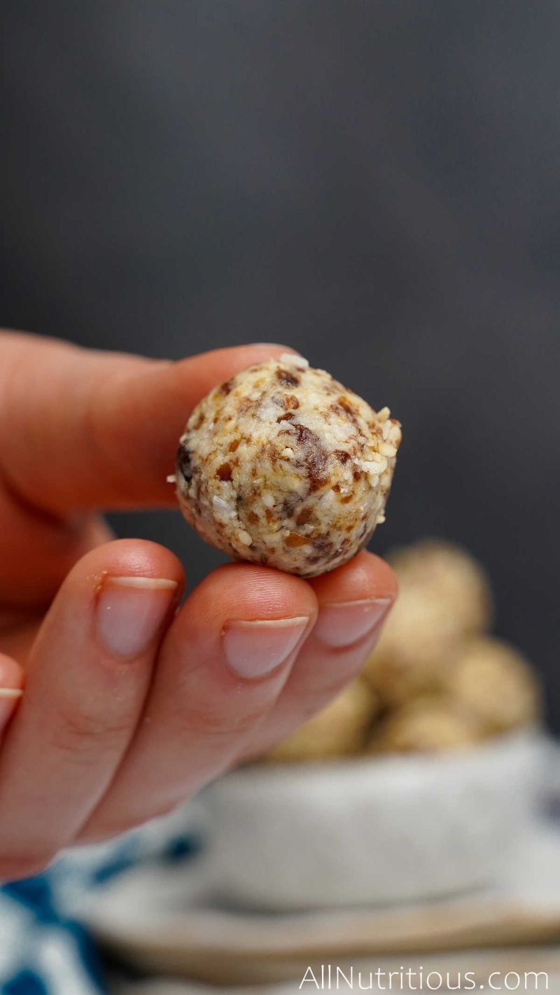 close up of one cashew ball