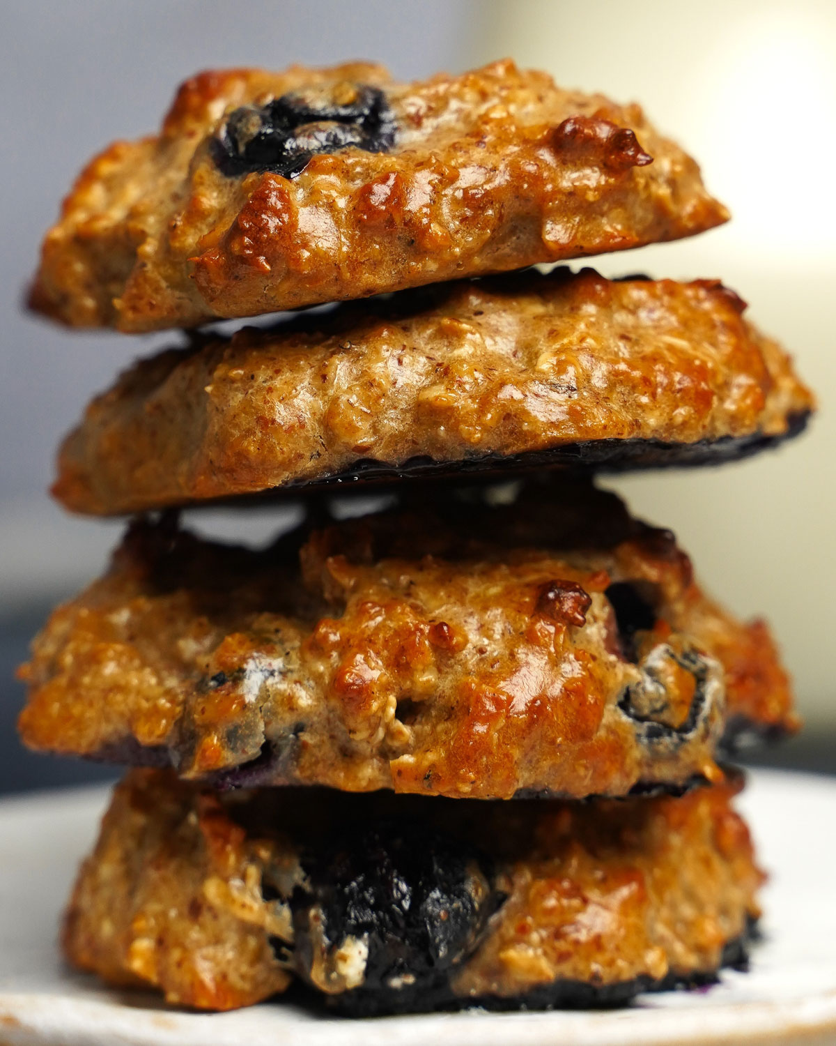 stack of blueberry cookies