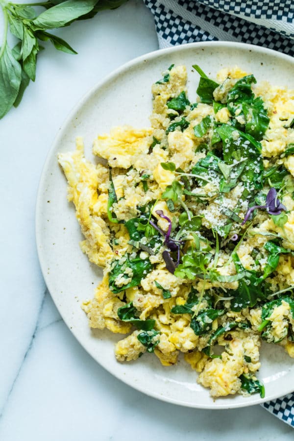 High Protein Healthy Egg Scramble with Quinoa