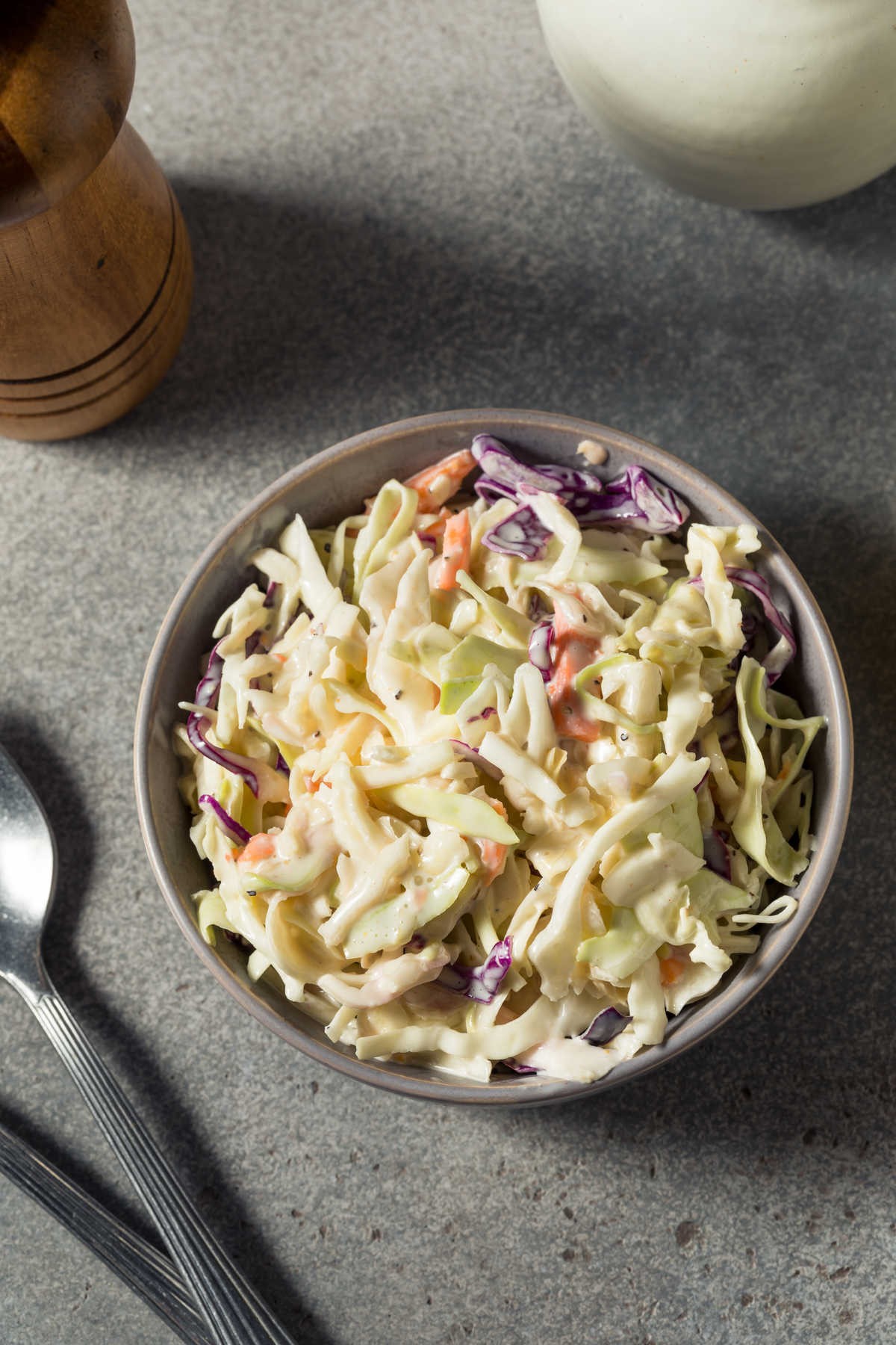 No Mayo Creamy Cranberry and Walnut Coleslaw