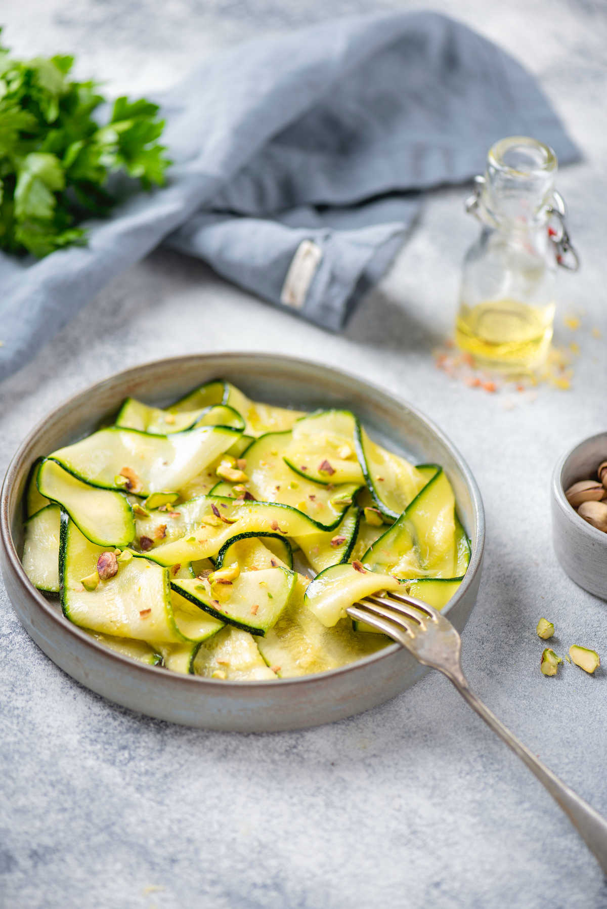 Raw Zucchini Carpaccio with Shaved Manchego