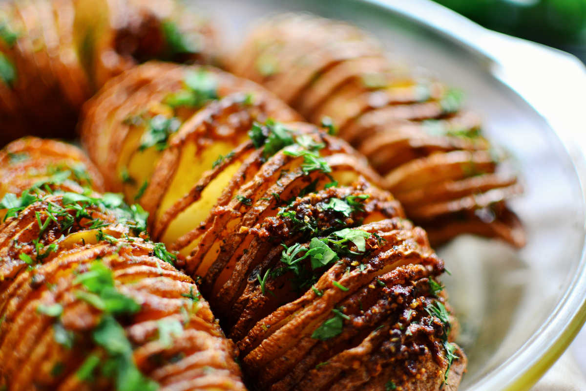 Air Fryer Hasselback Potatoes