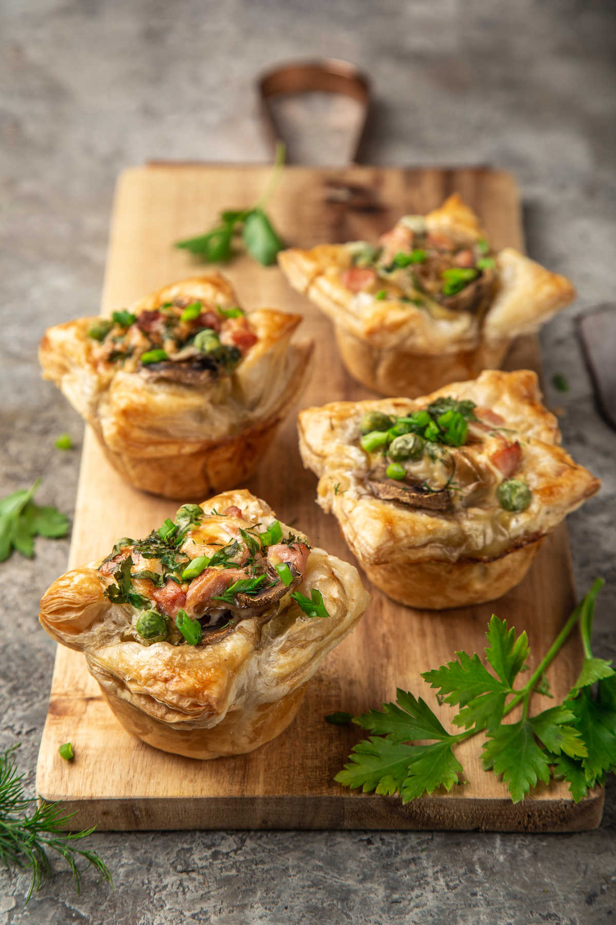 Roasted Bell Pepper Puff Pastry Bites