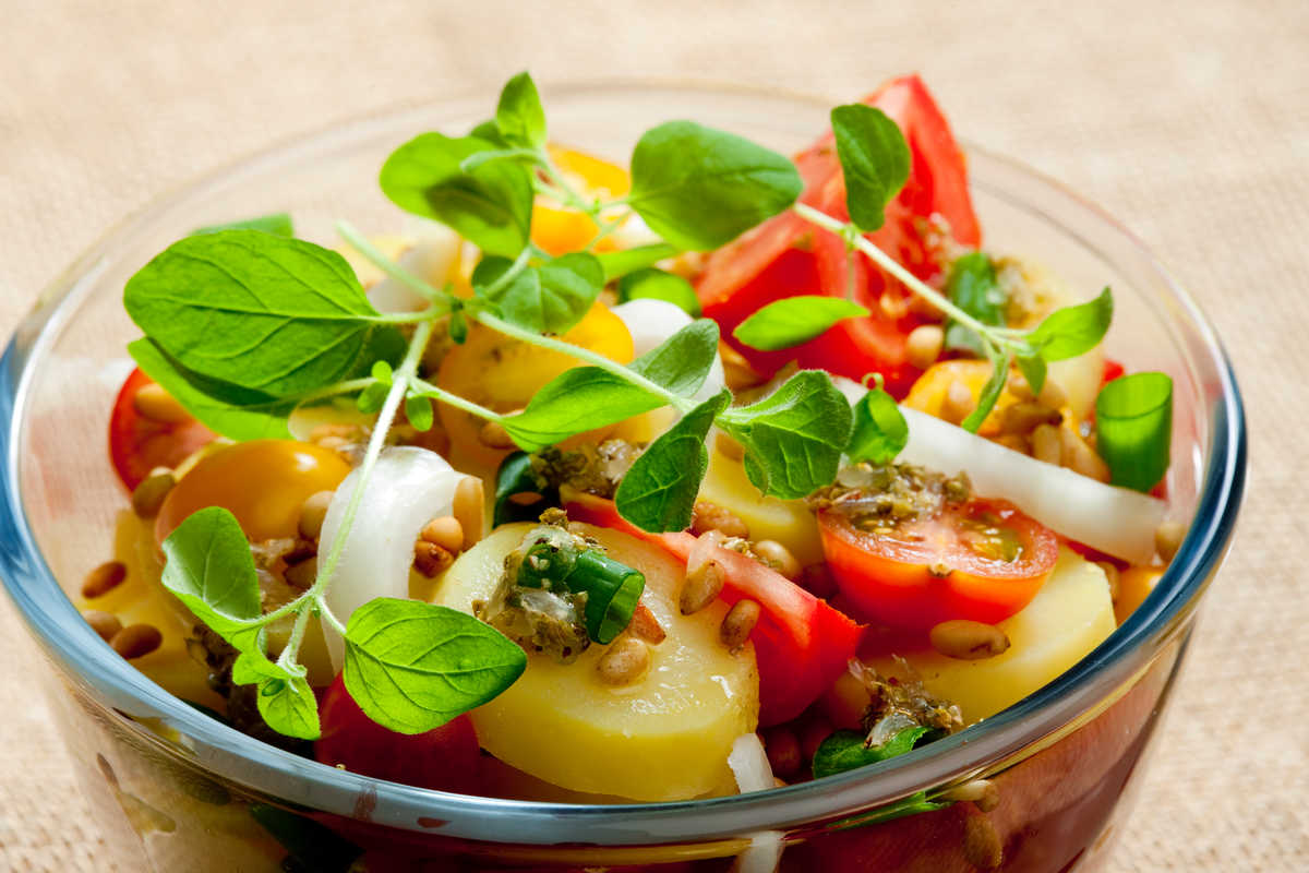 Mustard Potato Salad with Fresh Tomatoes