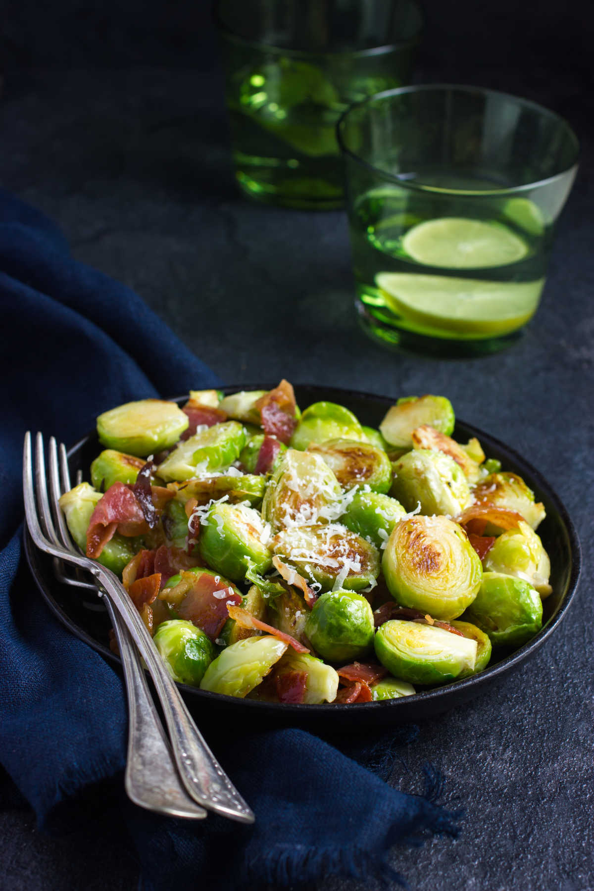 Cheesy Garlic Roasted Brussels Sprouts