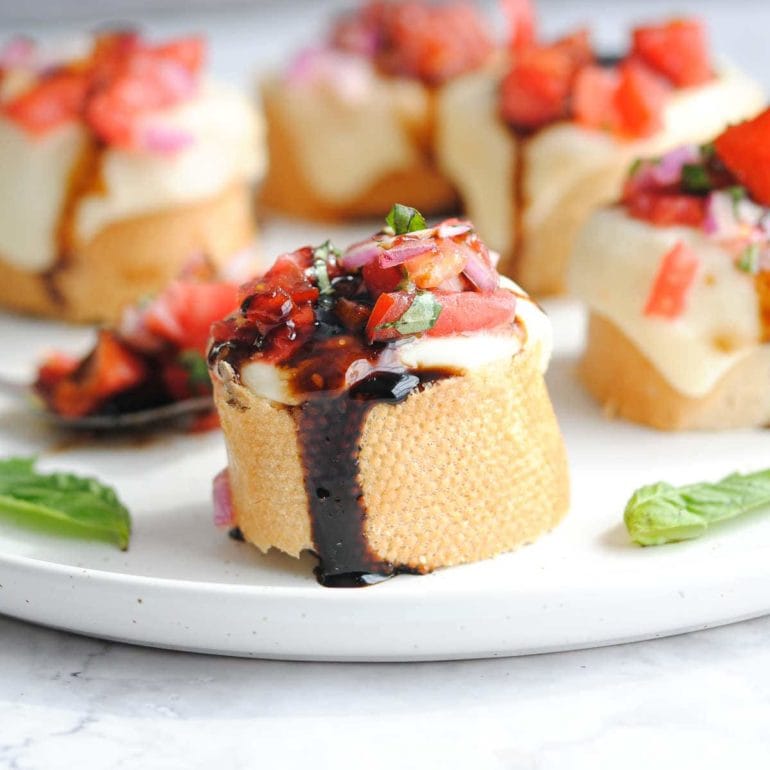 Caprese Bruschetta with Balsamic Glaze