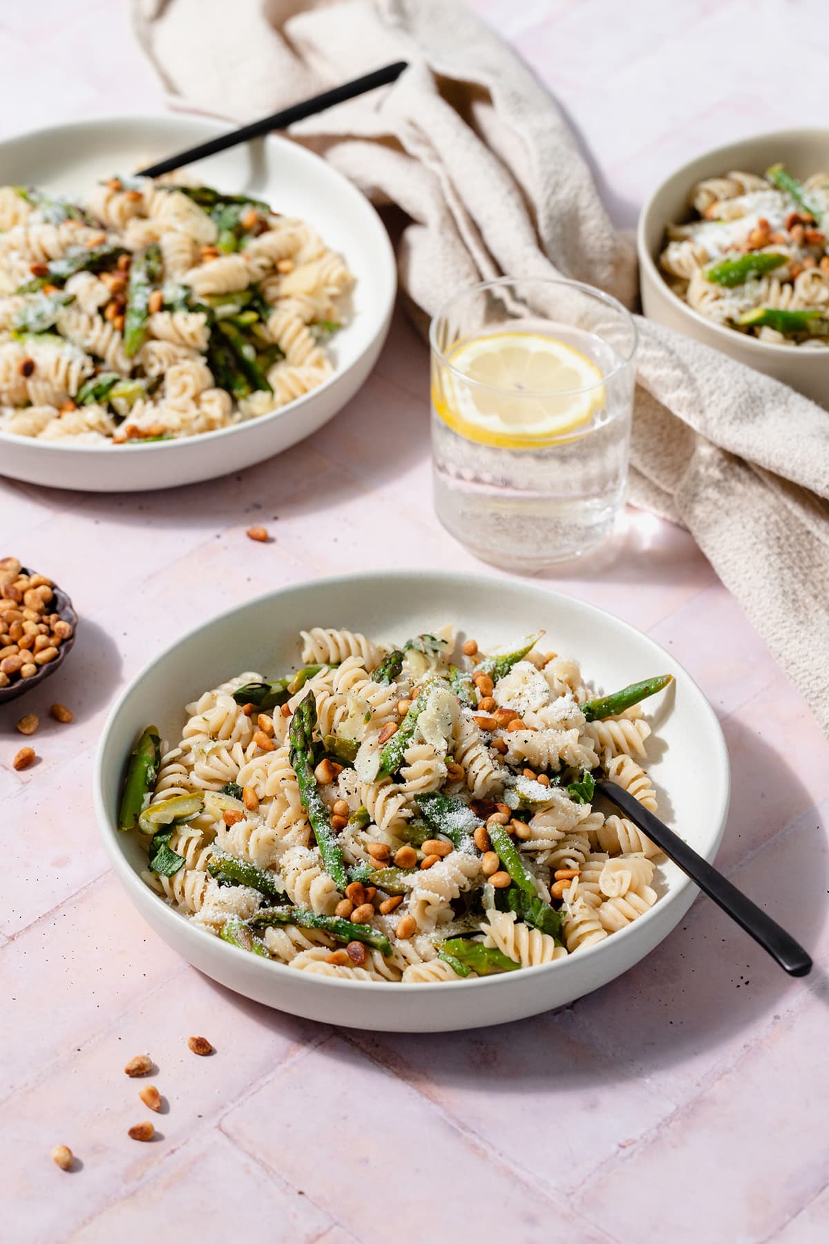 Light Asparagus Pasta with Fresh Basil