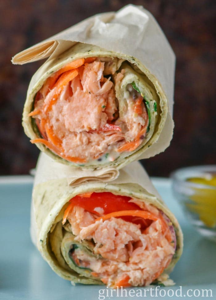 salmon Wrap with Creamy Honey Mustard Sauce