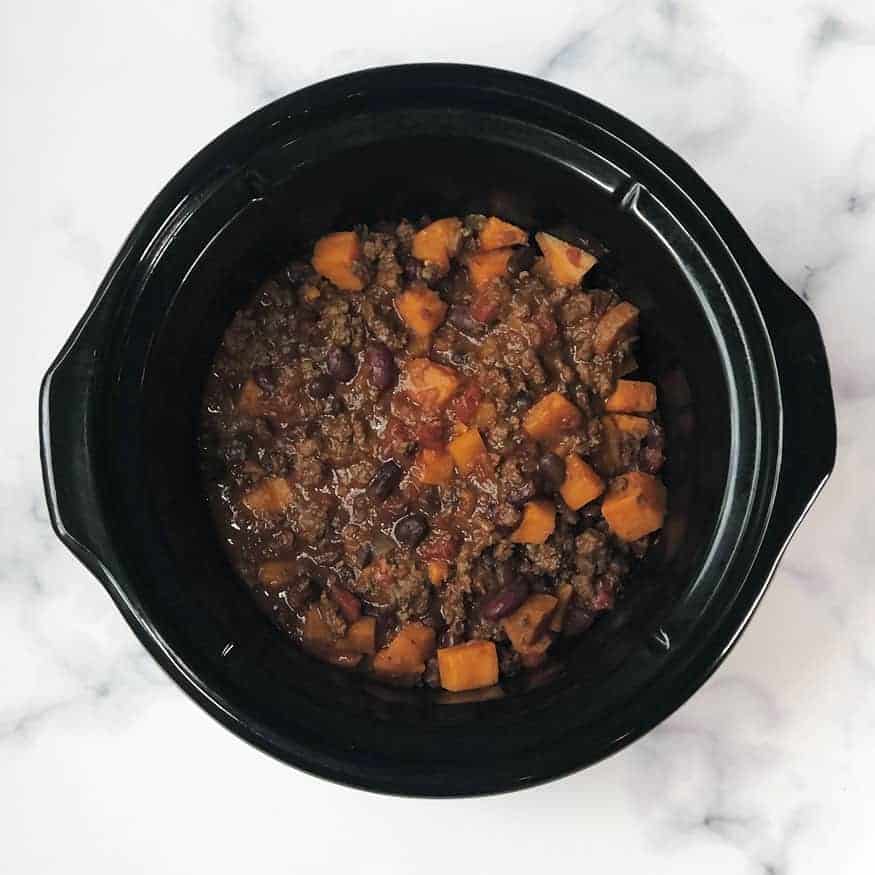 Slow Cooker Sweet Potato and Bison Chili