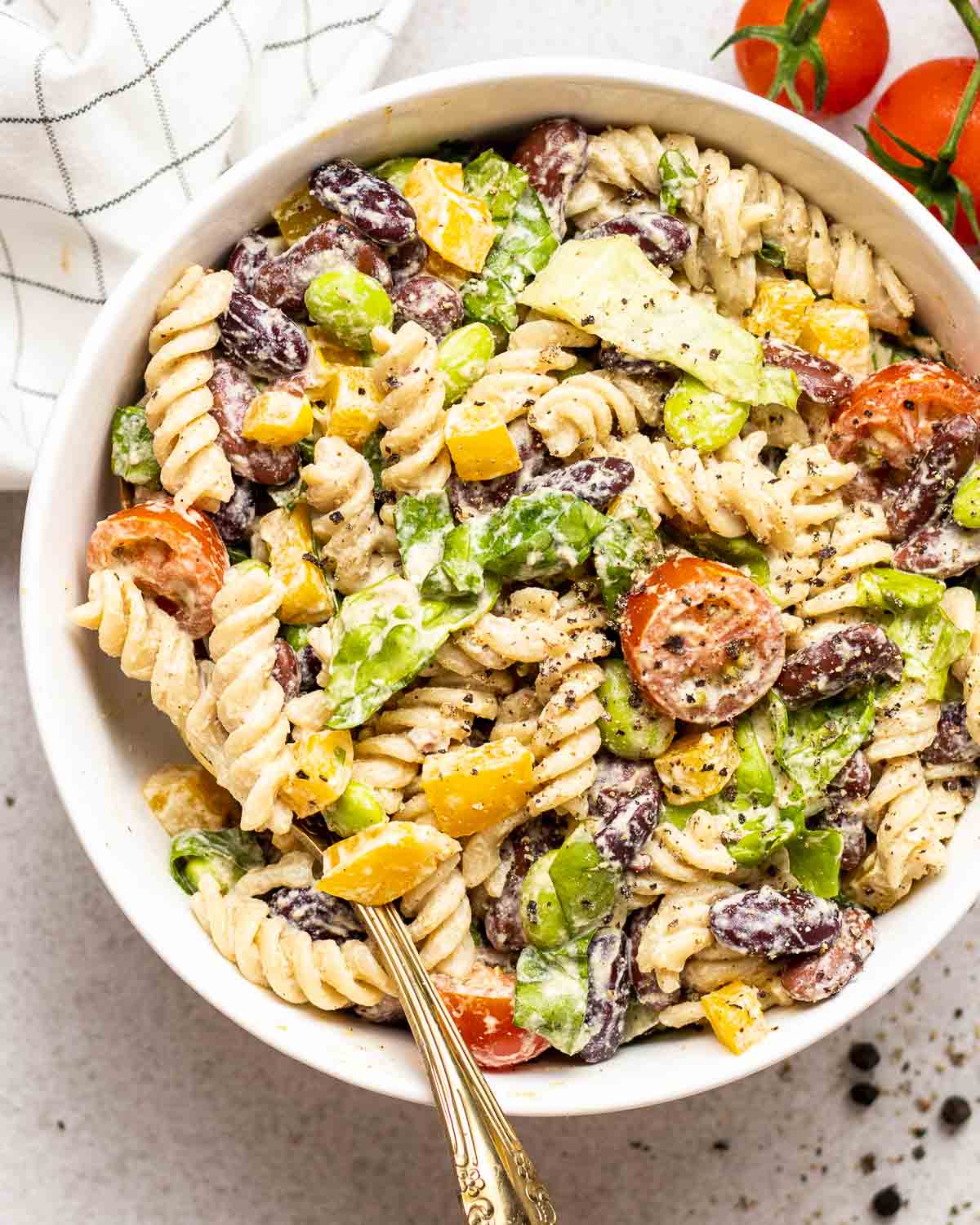 Protein Pasta Salad with Kidney Beans