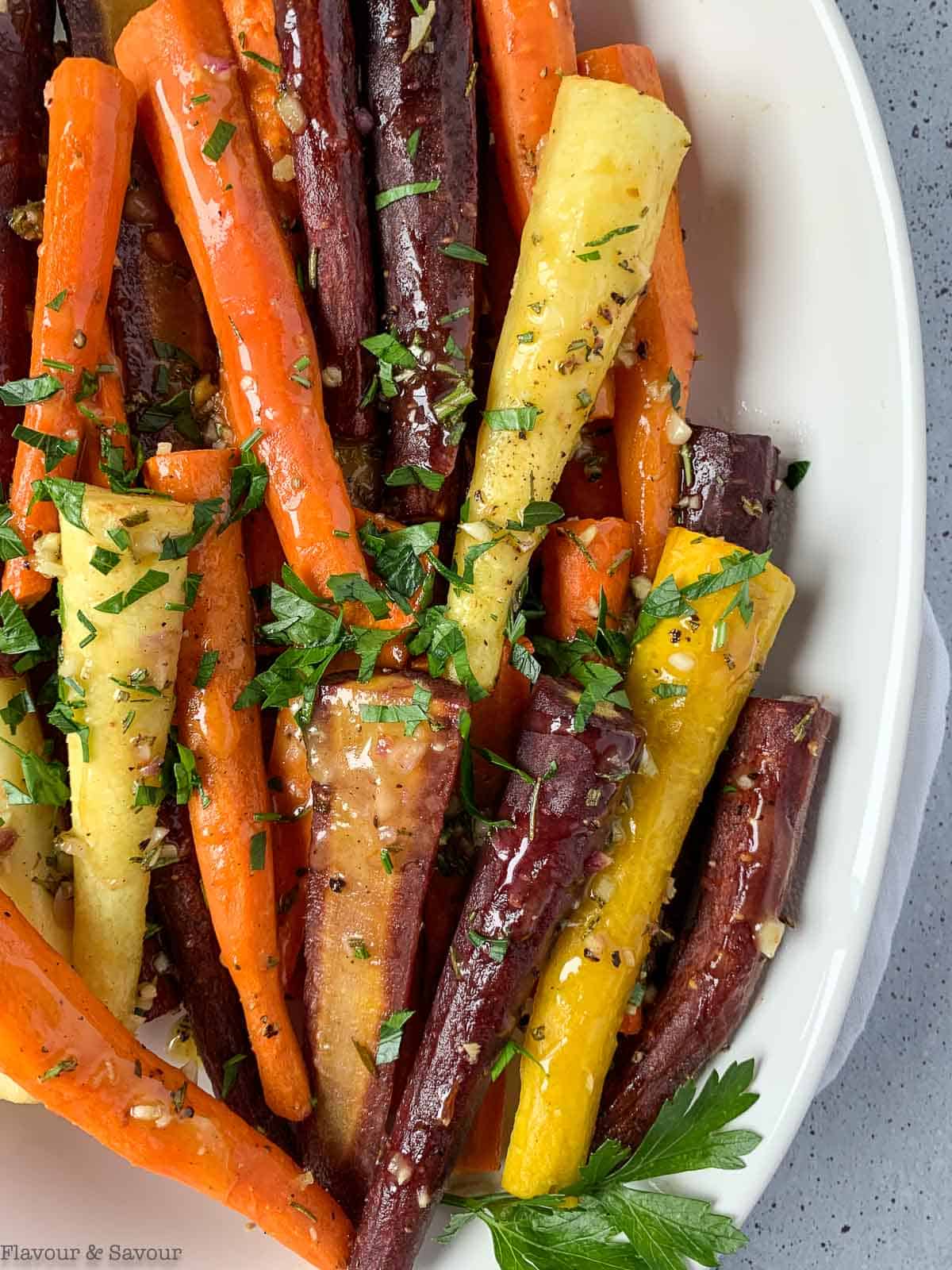 Roasted Carrots with Honey Mustard Glaze