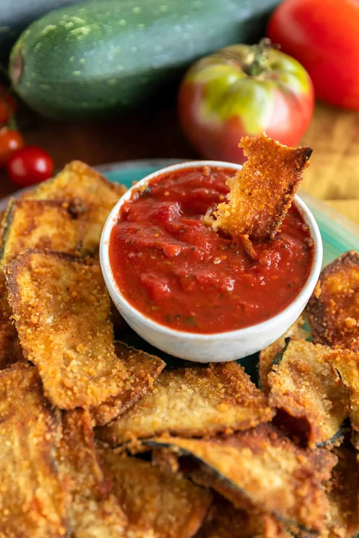 Crispy Fried Zucchini with Marinara