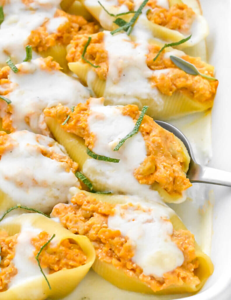 Turkey and Pumpkin Stuffed Shells