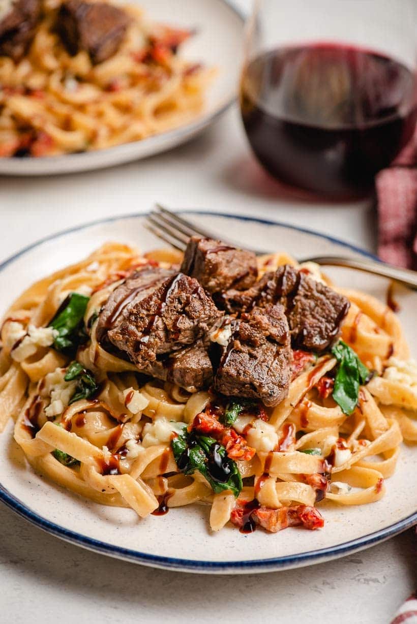 Steak Pasta with Gorgonzola