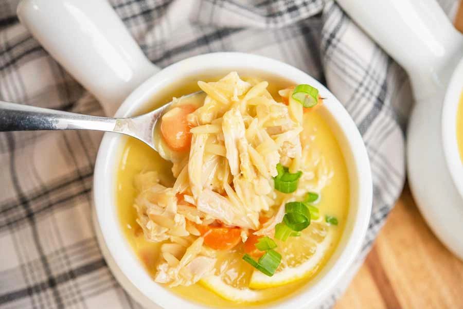 Greek Chicken Lemon Orzo Soup