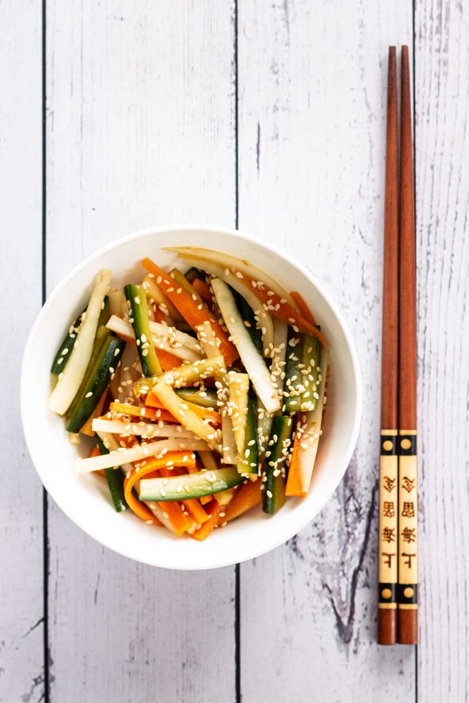 Carrot, Cucumber, and Mooli Salad