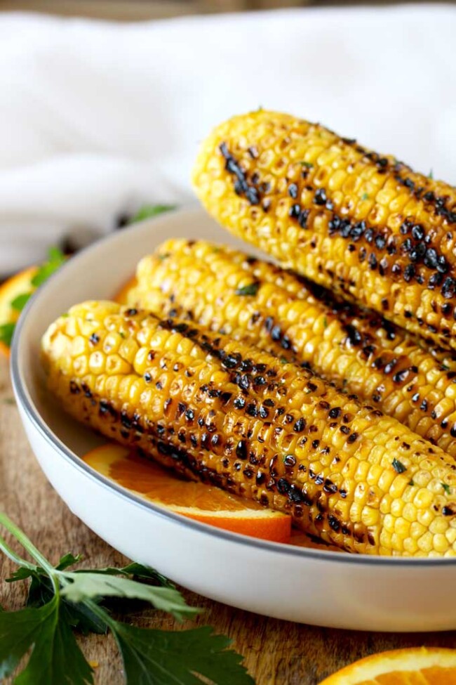 Grilled Corn with Orange Honey Butter