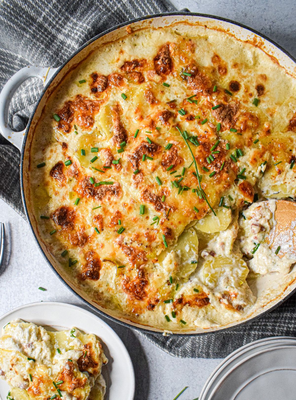 Potatoes Au Gratin with Pancetta and Leeks