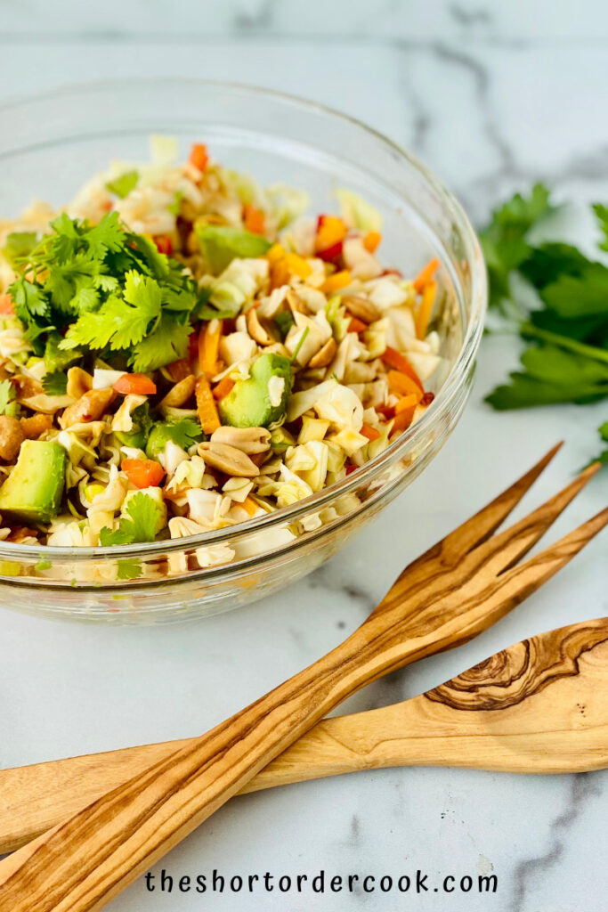 Asian Avocado Peanut Coleslaw