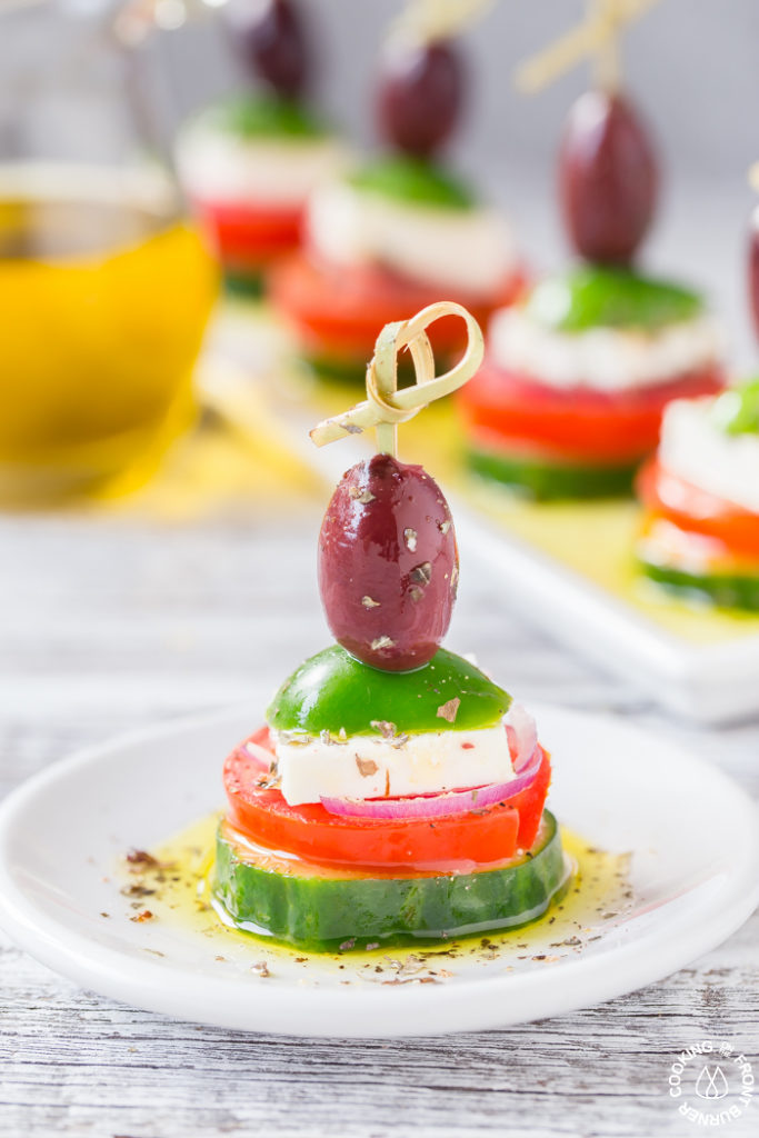 Mini Greek Salad Stackers