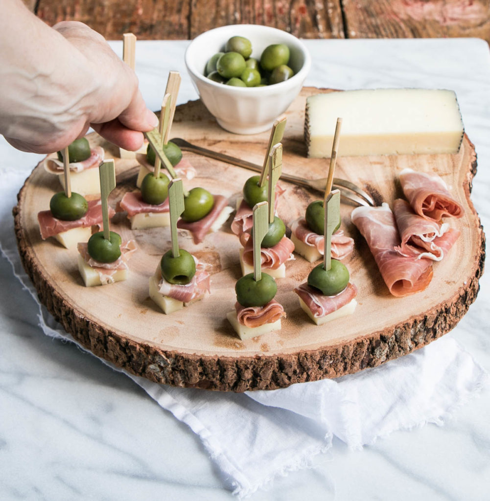 Cheese, Ham, and Olive Bites