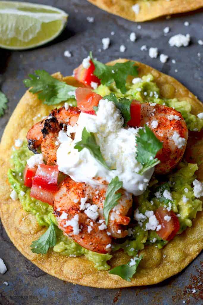 Cajun Shrimp Avocado Tostada