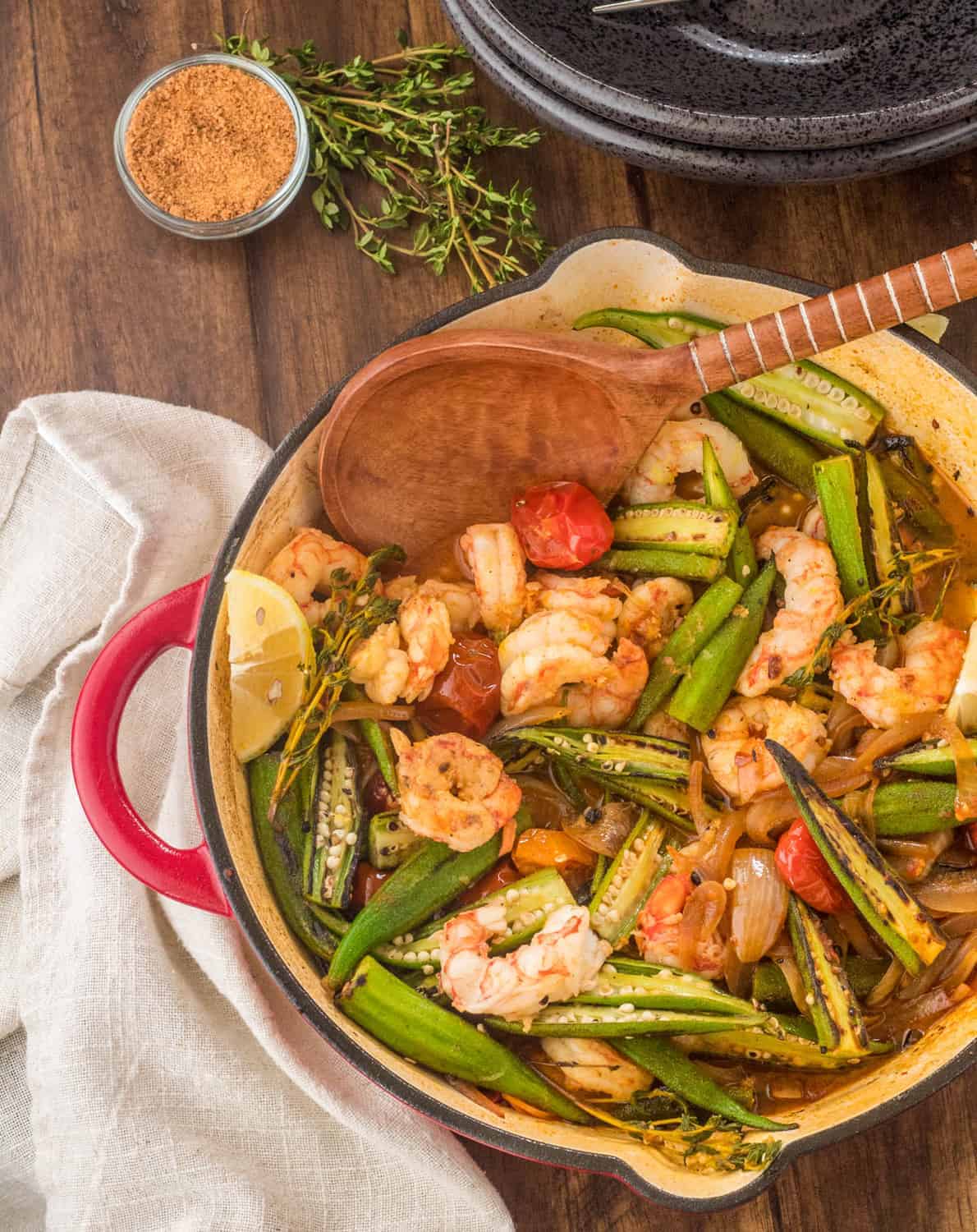 Cajun Style Okra and Shrimp