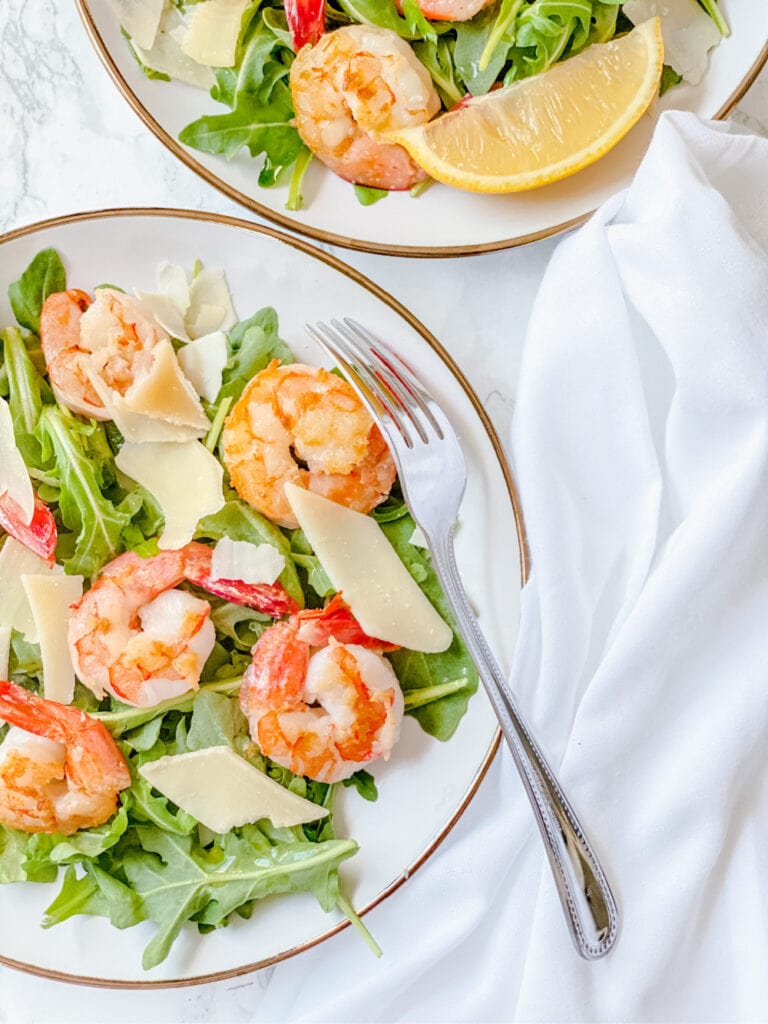 Lemony Arugula Salad with Shrimp