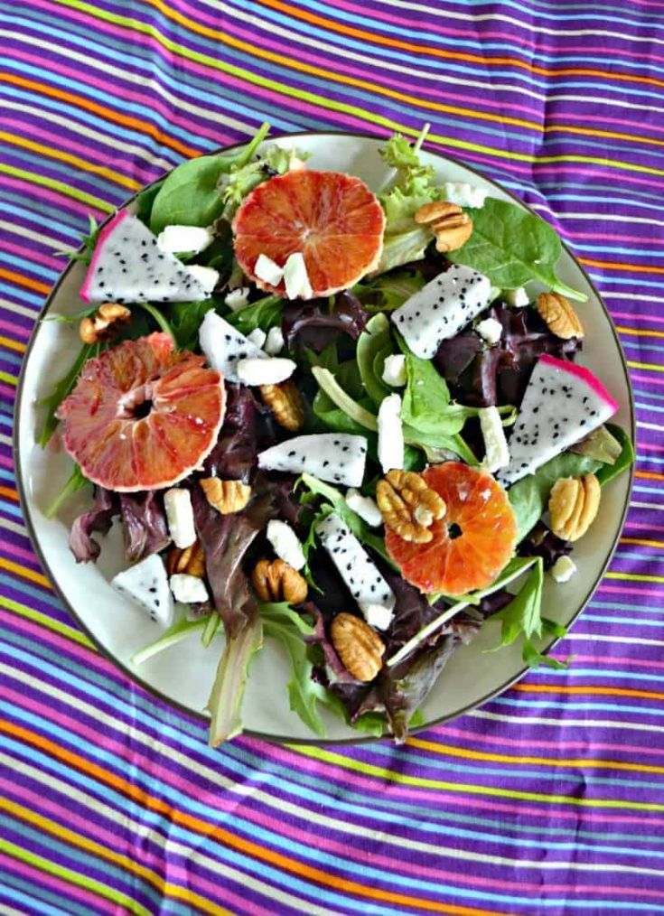 Dragon Fruit and Blood Orange Salad with Pecans