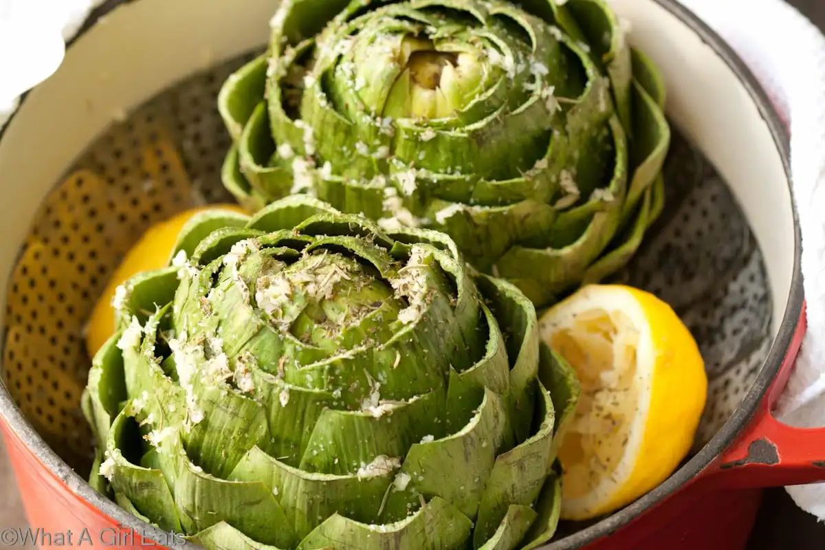 Mediterranean Style Steamed Artichokes