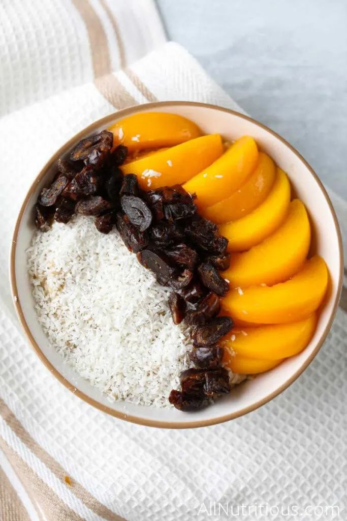 Vanilla Ginger with Peaches and Coconut Porridge