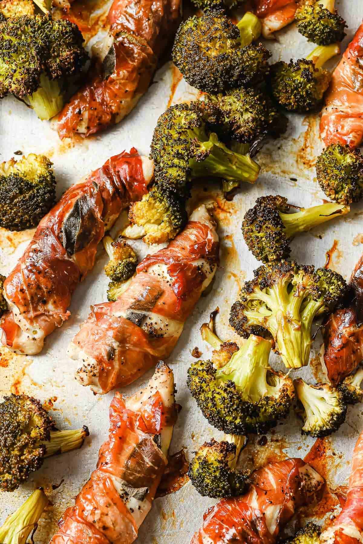 Prosciutto Chicken and Broccoli Sheet Pan