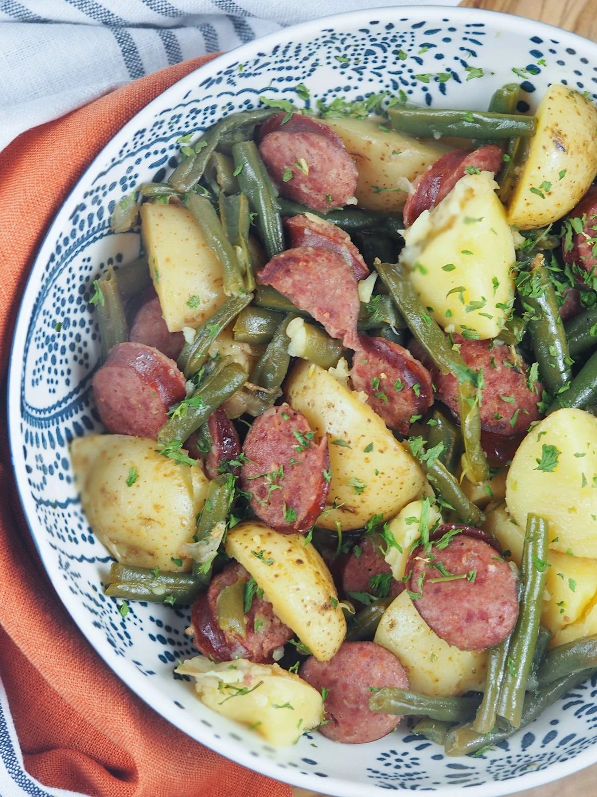 Sausages, Green Beans and Potatoes